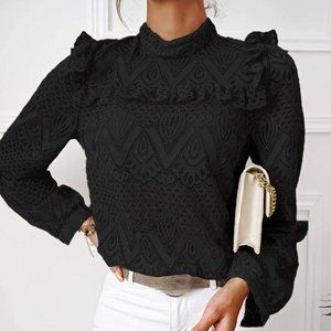 Lace look Hollow-Out Top
